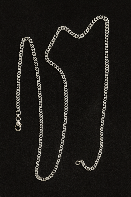 Łańcuszek panterkowy  POKRYTY BIAŁY ZŁOTEM