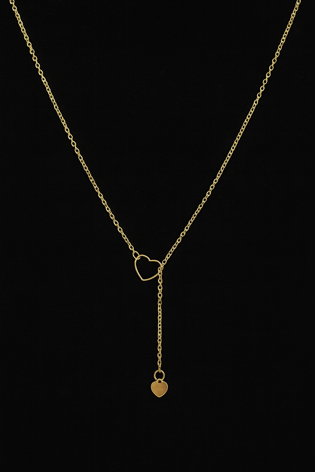 Delikatny łańcuszek z podwójnym serduszkiem