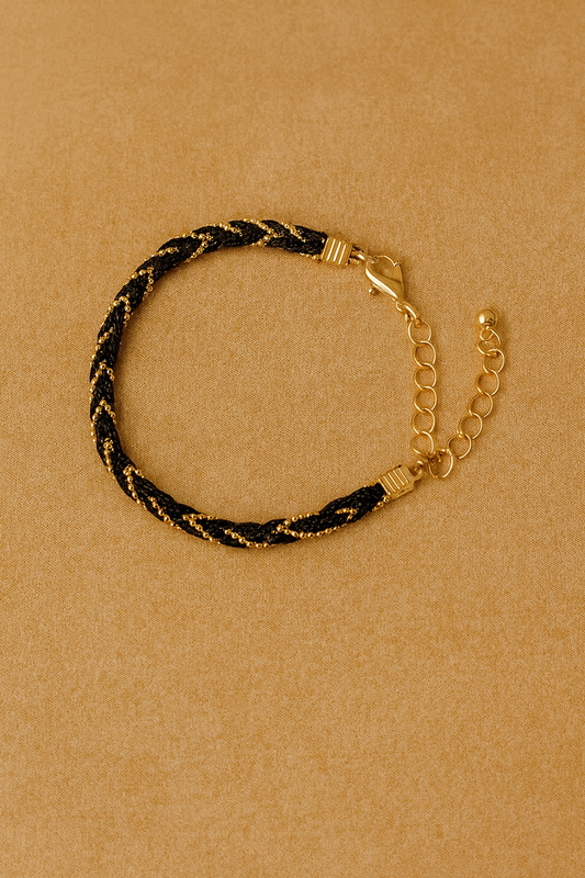 Delikatna bransoletka czarno-złota
